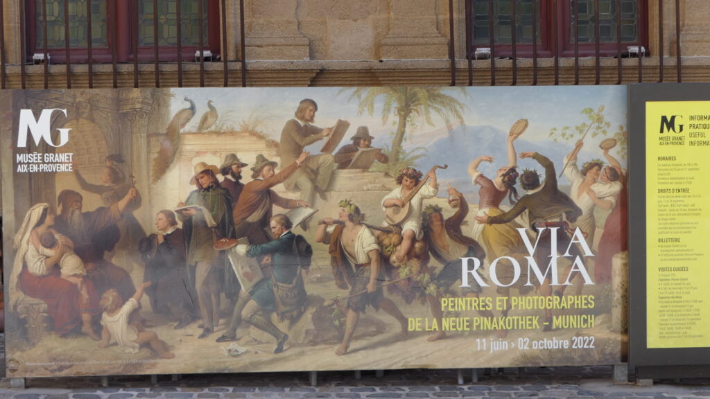 Grande affiche annonçant une exposition au Musée Granet à Aix-en-Provence, soulignant l'importance de la culture et de l'art dans la ville